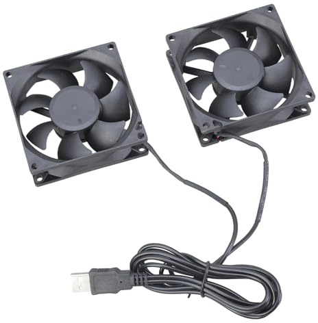 JUNNASALIKER Black 8CM 8025 USB Powered Bearing Computer Case Cooling Fan 5V 2300RPM 32CFM