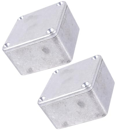 ibasenice 2 Stück Aluminium Gitarren Effektpedalgehäuse mit Leichtem Druckguss 50,5 X 50,5 X 31mm Selbstgemacht Oberfläche für Musiker und Bühnenauftritte