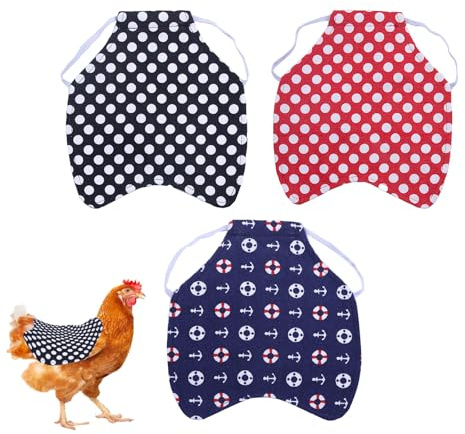 Sctmda 3 Stück Hühnersattel, Hühnersattel Tretschutzweste, Hühner Warnweste Polyester Baumwollmaterial Huhn Weste für Geflügel Kleintiere Rücken Und Flügel Schützen mit Elastischen Gürteln