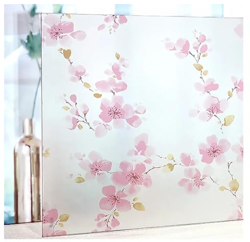 Fensterfolie Blickdicht 3D Selbstklebende Buntglas-Fensterfolie, Privatsphäre, Glas, Vinyl, dekorative Sonnenschutzfolie, Sonnenschutz, Spiegel, Fensteraufkleber(G,45X200 cm)