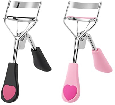 Eyelash Curlers - ShiningUU 2 Pack Professional Stainless Steel Eye Lash Curler with Built-in Comb Lash | Pink/Black Lash Curler for Women