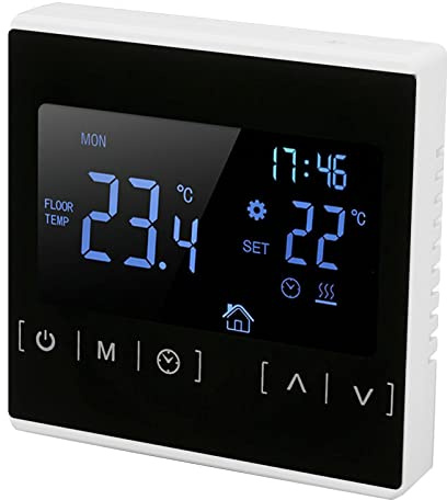 Cryfokt Termostato con Pantalla Táctil de Amplia Aplicación, Controlador de Temperatura de Control Dual para Todos los Aparatos de Calefacción Eléctricos, Blanco