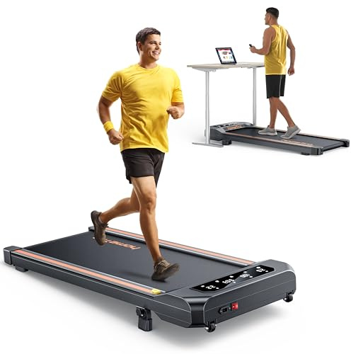Cinta de Correr, Cinta de Andar Eléctrica con Inclinación del 7%, hasta 8KM/H HomeTro Walking Pad con App, Control Remoto y LED Pantalla Extragrande, Ultra Delgado y Silencioso para Hogar y Oficina