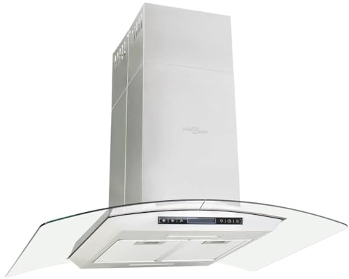 Hotte Aspirante 90 cm, Hotte de Cuisine avec écran tactile LCD et capteur 90 cm 756 m³/h LED