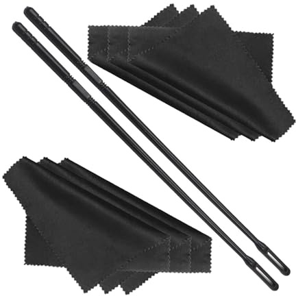 mophrati Limpiador de flauta con varilla y paño de limpieza. Diseñado para una limpieza profunda accesorios instrumentos viento Para madera. Incluye 6 paños pulido.