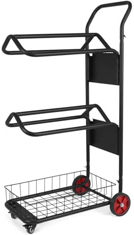 220 lbs Heavy Duty Rolling Saddle Rack Cart with Basket – 3 Tier Saddle Stand for Western Horse Gear, Powder-Coated Rustproof, Quick Assembly Tack Room Organizer & Storage for Bridle, Horse Lovers