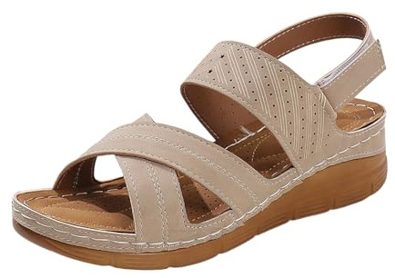 Sandaler klackar sandaler tå klämma för kvinnor, kristallgelé strandflip-flops, koreanska studentkläder, sommarplatta kvinnor, bekväma, vintage, mockasandal, fyrkantig häl, Beige färg, 39 EU