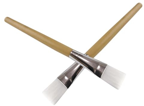 KAJNBN Pennello per Maschere Facciali 2 Pezzi Manico in Legno e Setole in Nylon per Trattamento Viso e Bellezza Fai da Te