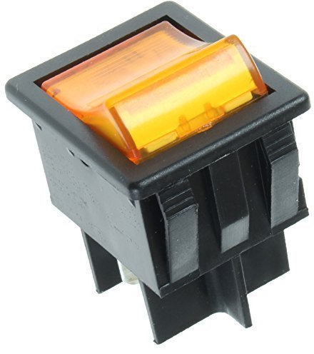 First4spares Universal Rectangular Illuminated Rocker On/Off Switch - Amber/Orange - 20 Amp 4 Pin