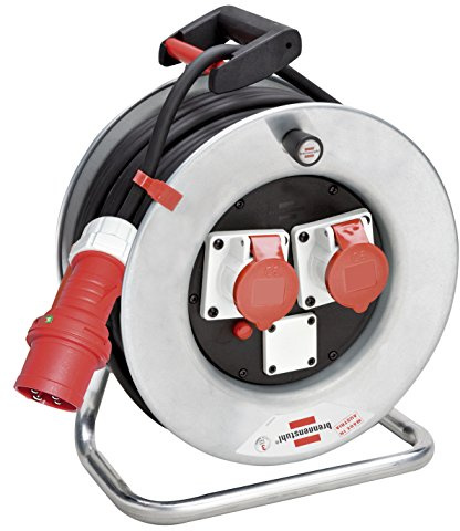 Brennenstuhl 1132765 enrollacables 50 m Serie Garant ST Enchufe y 2 enchufes CEE 4 Pines 400 V/16 A IP44