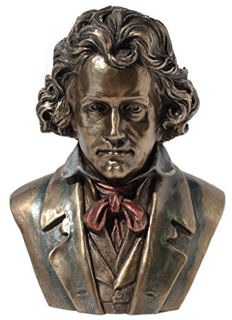 Veronese Design 6 1/2 Inch Ludwig Van Beethoven Bust Cold Cast Resin Bronze Finish Statue Realistic Figurine