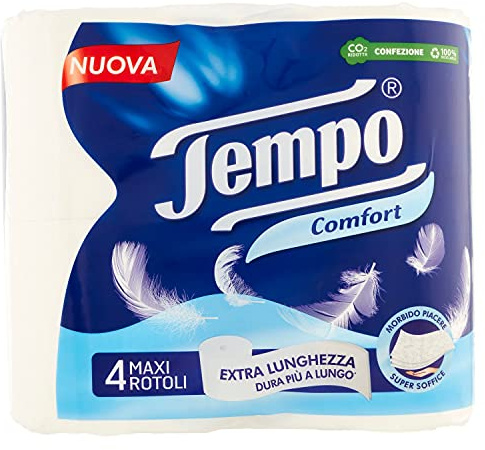 Tempo Toilettenpapier Comfort, weich und strapazierfähig, 20 Maxi-Rollen