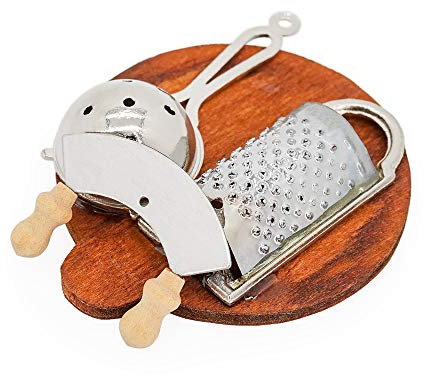Odoria 1/6 Miniatur Pizzaschneider Schneidebrett Puppenhaus Zubehör
