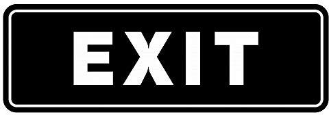 All Quality Standard Exit Wall or Door Sign | Durable Plastic and Easy Installation | Double-Sided Foam Adhesive Tape - Black - Small (1 Pack)