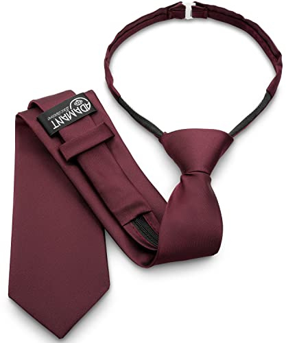 ADAMANT Profi-Krawatte fertig gebunden mit Reißverschluss & Clip | Krawatte mit Reißverschluss & Sollbruchstelle, 52 cm lang, 7,5 cm breit, mattschwarze Optik für einen professionellen Look