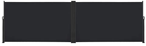 LZQ Store latéral extensible double face en polyester 180 g/m² avec revêtement en polyuréthane - Brise-vue - Imperméable - Anti-UV - Pour balcon, terrasse, jardin - 1,8 x 6 m - Gris foncé