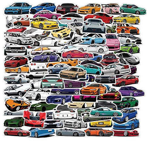 100Pcs Race Car Stickers for Laptop, Bike, Helmet, Phone, Guitar, Skateboard, Computer, Sports - Vinyl Waterproof Aesthetic Trendy Sticker Pack Decals for Adults, Teens, Boys