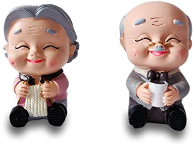 2 Stücke Kuchendeckel Statue, Alte Paare Figuren Kuchendekoration, Jubiläumsfiguren Kuchen Topper, Für Geburtstag, Jubiläum, Kuchen, Hochzeitsdekoration, Geschenk