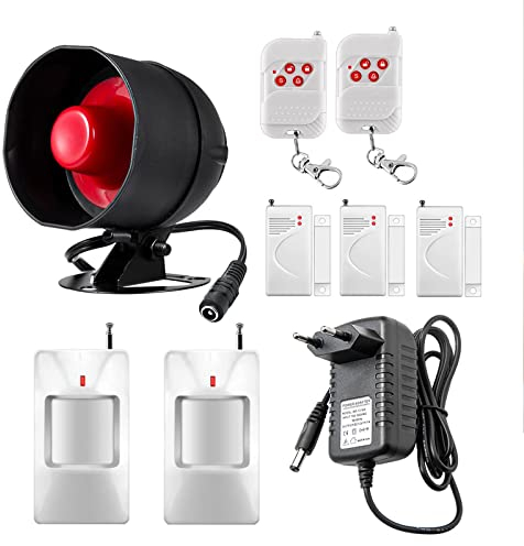 TOWODE Sistema de Alarma para el hogar inalámbrico Kit antirrobo Sistema de Alarma de Seguridad con Sirena 115dB, Sensor de Alarma de Puerta, Sensor de Movimiento y Mando a Distancia