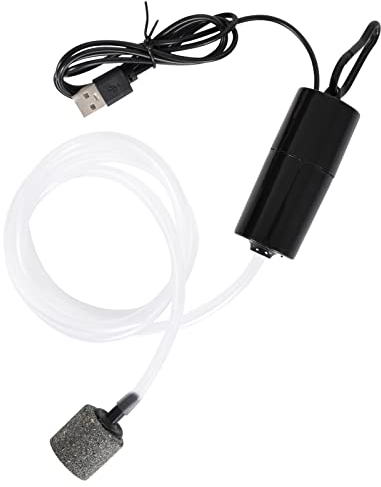 Colexy Luftpumpe Aquarium Mini USB Sauerstoffpumpe Regelbar Oxygen Pump Leise Energie Sparen Sauerstoff Bubbler mit Luftstein und Einzelauslass-Silikonschlauch