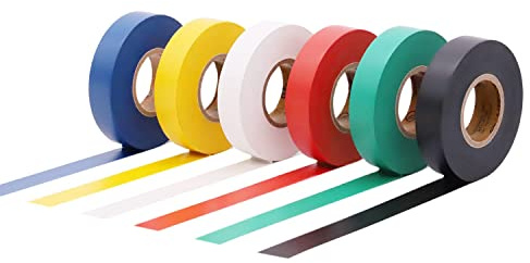ZALE YARDLEY Lot de 6 rubans isolants en PVC de couleurs assorties pour fils électriques auto-adhésifs et usage général