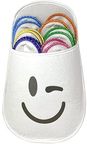 diMio Set de zapatillas de casa de 13 piezas. Tallas 40/41-45/46 en colores surtidos con bolsa de almacenamiento blanca