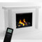 GLOW FIRE Wasserdampf Kamin ARES (Standkamin) - Elektrokamin mit Heizung und Kaminfeuer - Kaminkonsole aus Holz mit patentiertem Opti-myst-LED Kamineinsatz, 130x100x38 cm - Weiß