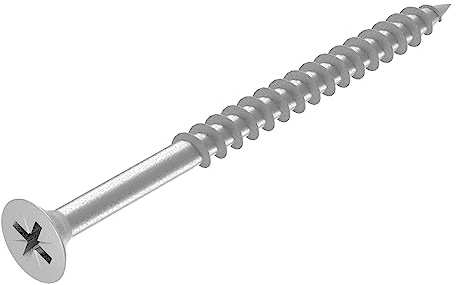 SECCARO Spanplattenschraube 6 x 80 mm, Edelstahl V2A VA A2, Holzschraube mit Teilgewinde, Kreuzschlitz/PZ, 75 Stück