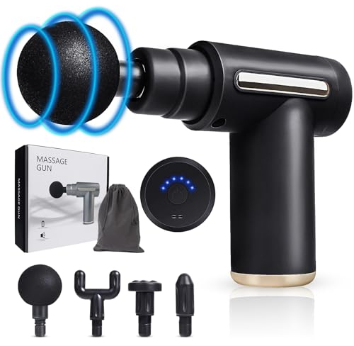 Massagepistole Mini - Massagegerät丨Massage Gun mit 4 Massageköpfen,aufladbares Gerät zur Linderung von Muskelschmerzen, Schulter Körper Rücken Entspannung Geschenke