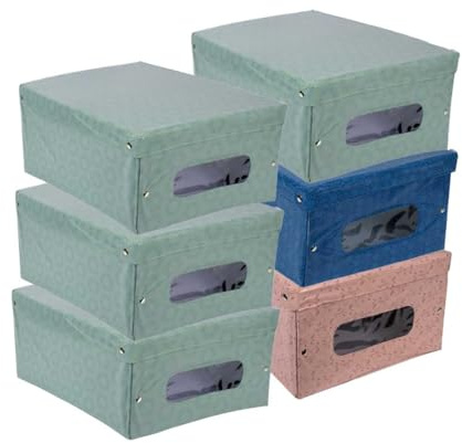Maury's Set 6 Scatole Guardaroba Liberty 50x39xH24 cm, Colori Assortiti per un Armadio Ordinato e Stiloso Organizzazione Versatile