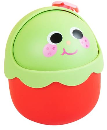 Amosfun Mini Tischmülleimer Aus Plastik Mit Schwingfunktion Kleiner Abfalleimer Für Schreibtisch Cartoon Design Mülleimer Pp Material Mülleimer Aufbewahrungsbehälter Für Tisch
