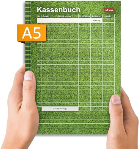 Gockler® KASSENBUCH DIN A5: Einnahmen-Ausgaben-Buch für Kleinunternehmer, Vereine & Gastronomen (Kassenbericht, Buchführung, Abrechnung, Haushaltsbuch) | fußball