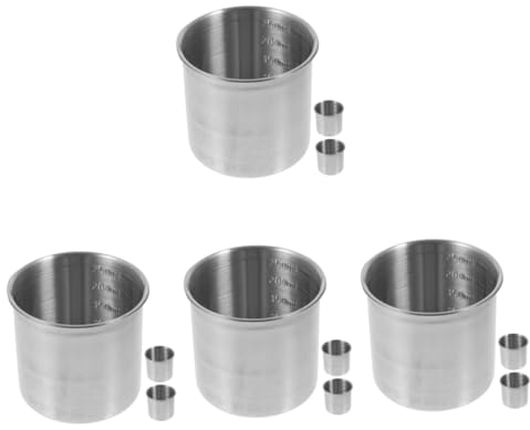 Cabilock 12 Piezas Taza Medidora Vaso Medidor De Liquidos Taza De Arroz Soportes Para Medir Hornear Tazas Medidoras Para Hornear Taza De Repuesto Para Olla Arrocera Acero Inoxidable
