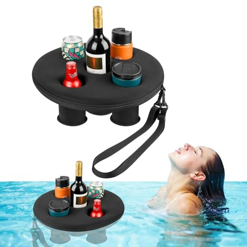 Generisch Schwimmender Getränkehalter Pool Getränkehalter Mit 5 Löchern Pool Schwimmender Tablett Becherhalter Schwimmer Untersetzer Für Poolpartys, Strand, Spa