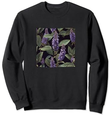Anise Hyssop Flower Pattern Graphic Sweatshirt