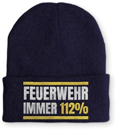 Mütze mit Spruch Feuerwehr immer 112% Wintermütze lustige Beanie