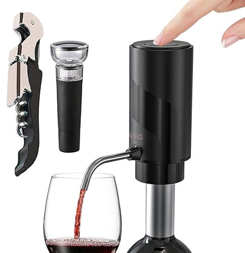 AIKARO - Electric Wine Aerator Pourer Rechargeable Automatic Decanter, with Corkscrew and Vacuum Stopper (Set)