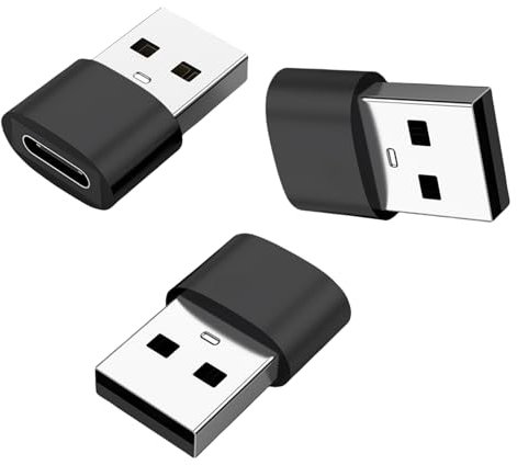 LBMONKEY USB C to USB Adapter 3 Pack, Plug&Play Type C Fast Charging & Data Sync Converter, High Heat-Resistant Aluminium Alloy Cable for Notebook Tablet Smartphone