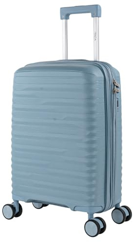 ITACA - Styv kabinväska Resa Liten resväska med hjul - PP-propylen handbagageväska med teleskophandtag - Lättviktsresväska Bär på resväska med TSA - Kabinväska i 55 cm storlek, Blå Jeans