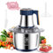 Hachoir électrique Avec Bol En Acier Inoxydable 5L et 6 Lames en Acier Inoxydable,Hachoir à Viande Polyvalent 500W,5 Vitesses,Robot Mixeur Petit Pour Hacher Viande,Oignon,Oeufs,Jus D'orange,Pâte ﻿ (A)