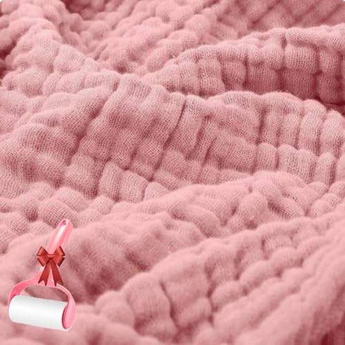 Vgpbphj Montivo Musselin Decke, Sanfte Musselin Decke 150 X 200, 100% Aus Natur Baumwolle Sommerdecke, Lightweight Breathable Adult Blanket, Bed Throw, Couch Throw (Rosa, 150x200cm)