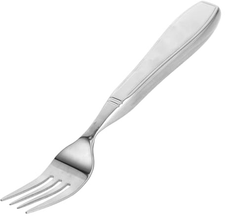 HOODANCOS Cubiertos Antideslizantes Inoxidable para Personas Mayores y Discapacitadas Tenedor Ergonomico con Diseño Antichoque para Comidas Diarias y Rehabilitación