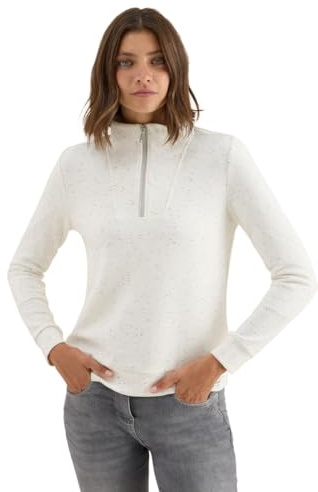 Cecil Women's 3227766 Structured Shirt with Troyer, Vanilla White, XL