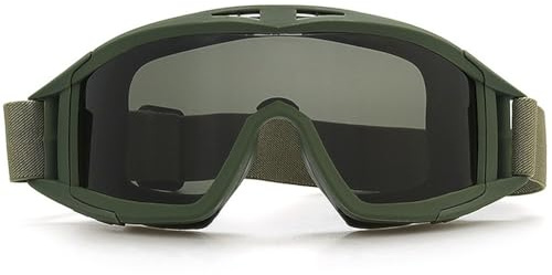 AQzxdc Lunettes de sécurité antibuée pour hommes, de qualité militaire, pour la chasse, l'équitation, l'airsoft, la chasse, le paintball(Green)