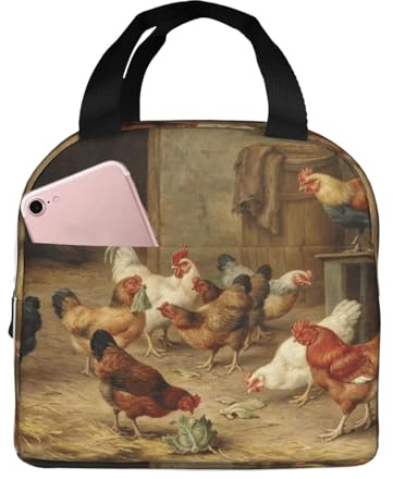 Borsa per il pranzo con galline arrosto e galline, borsa termica da picnic, borsa da lavoro, borsa per conservare la freschezza del campeggio