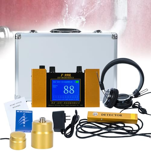 Sensor de Fugas de Agua de tubería subterránea Ajustable de 4 Engranajes con Auricular, Detector de Fugas de Agua, Detector de Fugas de Agua Profesional para tuberías Interiores y Exteriores