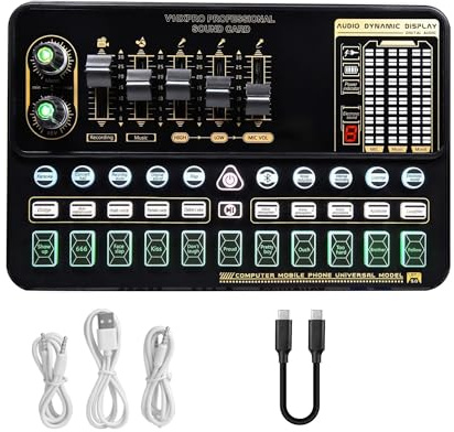 Kit scheda audio, Microfono a condensatore professionale BM 800 Scheda audio wireless V10 PRO for PC Computer Telefono Karaoke Gioco di canto dal vivo(Black BM800 V10XPRO)
