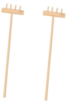 COLLBATH 2 pièces Mini Râteau Jardin Zen Accessoires de Jardinage pour Sable Outil Miniature Pratique et Décoratif pour et Pots Léger et Portable