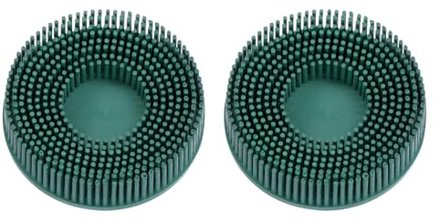 QUARKZMAN 2Pcs Disco A Setole 3 Grana 50 Spazzola Abrasiva Per Sgrassatura Disco Elettrico Con sistemi Di Blocco Rapido Per Rimozione Rivestimenti Abrasivi Per Metallo, Verde