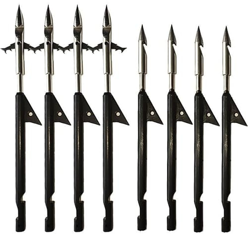 UAERSCH 10pcs Powerful Fishing Slingshot Archery Bow Arrowhead Fish Dart Arrow Professional Deep Water Shooting Fishing Tools Catch Fish (B)